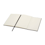 Libreta de tapa dura de plástico reciclado A5 hojas a rayas color negro tercera vista
