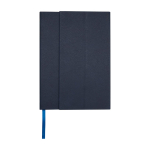 Libreta de tapa dura de plástico reciclado A5 hojas a rayas color azul marino segunda vista frontal