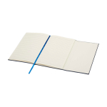 Libreta de tapa dura de plástico reciclado A5 hojas a rayas color azul marino tercera vista