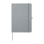 Cuaderno con esquinas redondeadas y tapa suave A5 hojas a rayas color gris segunda vista frontal