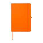 Cuaderno con esquinas redondeadas y tapa suave A5 hojas a rayas color naranja segunda vista frontal