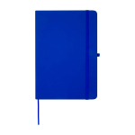 Cuaderno con esquinas redondeadas y tapa suave A5 hojas a rayas color azul real segunda vista frontal