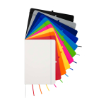 Cuaderno con esquinas redondeadas y tapa suave A5 hojas a rayas color azul claro segunda vista varios colores