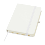 Libreta de tapa dura con cubierta de tacto suave A6 hojas a rayas color blanco