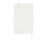 Libreta de tapa dura con cubierta de tacto suave A6 hojas a rayas color blanco segunda vista trasera