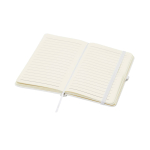 Libreta de tapa dura con cubierta de tacto suave A6 hojas a rayas color blanco segunda vista