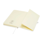 Libreta de tapa dura con cubierta de tacto suave A6 hojas a rayas color blanco tercera vista