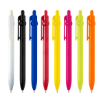 Bolígrafo de plástico reciclado con bola y clip tinta negra color azul real segunda vista varios colores