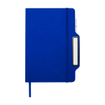 Libreta con orificio para móvil con tapa dura A5 hojas a rayas color azul real segunda vista frontal