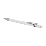 Bolígrafo de aluminio reciclado con puntero táctil tinta azul color blanco segunda vista