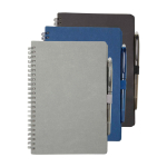 Libreta A5 de tapa dura reutilizable con bolígrafo tinta negra color azul marino segunda vista varios colores