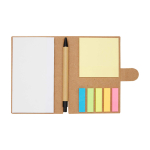 Libreta de notas adhesivas con bolígrafo con tinta negra color natural segunda vista