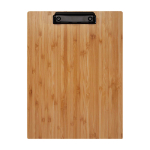 Portapapeles sostenible de bambú con clip incorporado para sujetar color natural segunda vista frontal