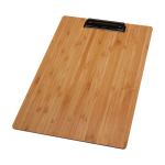 Portapapeles sostenible de bambú con clip incorporado para sujetar color natural