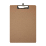 Portapapeles hecho de fibra de densidad media con clip sujetador color natural segunda vista frontal