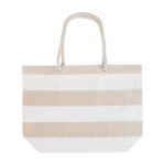 Bolsa de playa de algodón reciclado con asas de cuerda 270 g/m2 color blanco segunda vista frontal