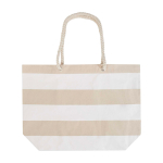 Bolsa de playa de algodón reciclado con asas de cuerda 270 g/m2 color blanco segunda vista trasera
