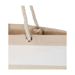 Bolsa de playa de algodón reciclado con asas de cuerda 270 g/m2 color blanco vista detalle 1