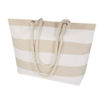 Bolsa de playa de algodón reciclado con asas de cuerda 270 g/m2 color blanco segunda vista