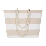 Bolsa de playa de algodón reciclado con asas de cuerda 270 g/m2 color blanco tercera vista frontal