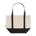 Bolsa multiuso de algodón reciclado con asas dobles 320 g/m2 color negro segunda vista trasera