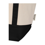 Bolsa multiuso de algodón reciclado con asas dobles 320 g/m2 color negro vista detalle 1