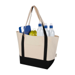 Bolsa multiuso de algodón reciclado con asas dobles 320 g/m2 color negro segunda vista