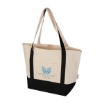 Bolsa multiuso de algodón reciclado con asas dobles 320 g/m2 color negro vista impresión transfer