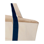 Bolsa multiuso de algodón reciclado con asas dobles 320 g/m2 color azul marino vista detalle 2