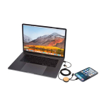 Cable de carga rápida de plástico reciclado y bambú 5 en 1 27W color negro cuarta vista