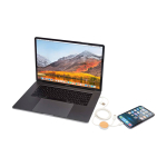 Cable de carga rápida de plástico reciclado y bambú 5 en 1 27W color blanco cuarta vista