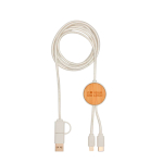 Cable de carga rápida de plástico reciclado y bambú 5 en 1 27W vista principal