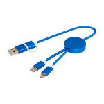 Cable de aluminio y plástico reciclado con carga rápida 5 en 1 color azul real segunda vista