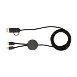 Cable de plástico reciclado y sincronización de datos 27W 5 en 1 color negro segunda vista frontal