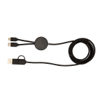 Cable de plástico reciclado y sincronización de datos 27W 5 en 1 color negro segunda vista trasera