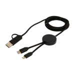 Cable de plástico reciclado y sincronización de datos 27W 5 en 1 color negro segunda vista