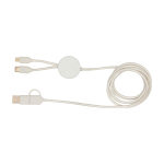 Cable de plástico reciclado y sincronización de datos 27W 5 en 1 color blanco segunda vista trasera