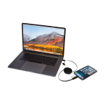 Cable de plástico reciclado con carga rápida y sincronización 5 en 1 color negro cuarta vista