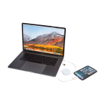 Cable de plástico reciclado con carga rápida y sincronización 5 en 1 color blanco cuarta vista