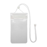Funda impermeable grande de plástico para móvil con cuerda color transparente segunda vista frontal