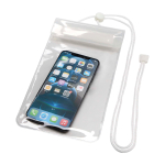 Funda impermeable grande de plástico para móvil con cuerda color transparente