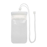 Funda impermeable mediana de plástico para móvil con cuerda color blanco segunda vista frontal
