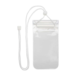 Funda impermeable mediana de plástico para móvil con cuerda color blanco segunda vista trasera