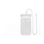 Funda impermeable mediana de plástico para móvil con cuerda color blanco segunda vista