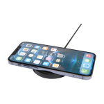 Base de carga inalámbrica con cable 2 en 1 de plástico reciclado 15W color negro