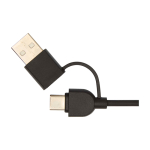 Base de carga inalámbrica con cable 2 en 1 de plástico reciclado 15W color negro vista detalle 1