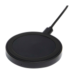 Base de carga inalámbrica con cable 2 en 1 de plástico reciclado 15W color negro segunda vista