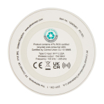 Base de carga inalámbrica con cable 2 en 1 de plástico reciclado 15W color blanco segunda vista trasera