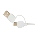 Base de carga inalámbrica con cable 2 en 1 de plástico reciclado 15W color blanco vista detalle 1