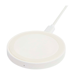 Base de carga inalámbrica con cable 2 en 1 de plástico reciclado 15W color blanco segunda vista